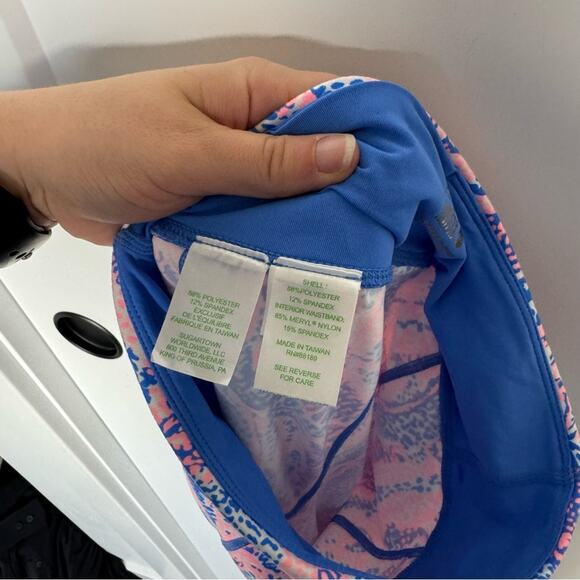 Lilly Pulitzer Luxletic Maybe Gator Pink Blue Mid Rise Pocket Leggings Size XXS - Picture 6 of 6